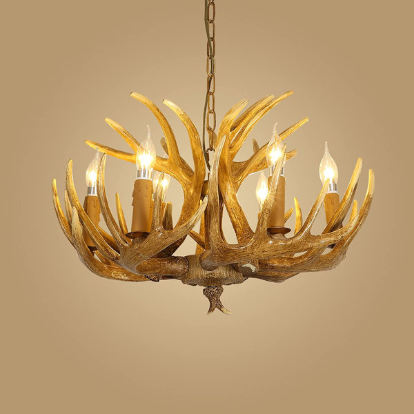 Millwood Pines Antler Chandelier Lighting, Large Rustic Antler